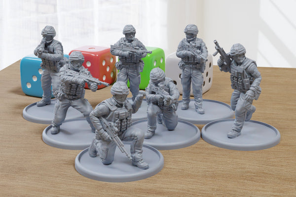 Modern British Infantry - 3D Printed Wargaming Miniatures for Tabletop RPG - 28mm / 32mm Scale Minifigures