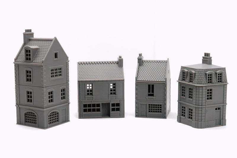 French Commercial Passage Set - Tabletop Wargaming WW2 Terrain | Miniature 3D Printed Model | Flames of War & Bolt Action