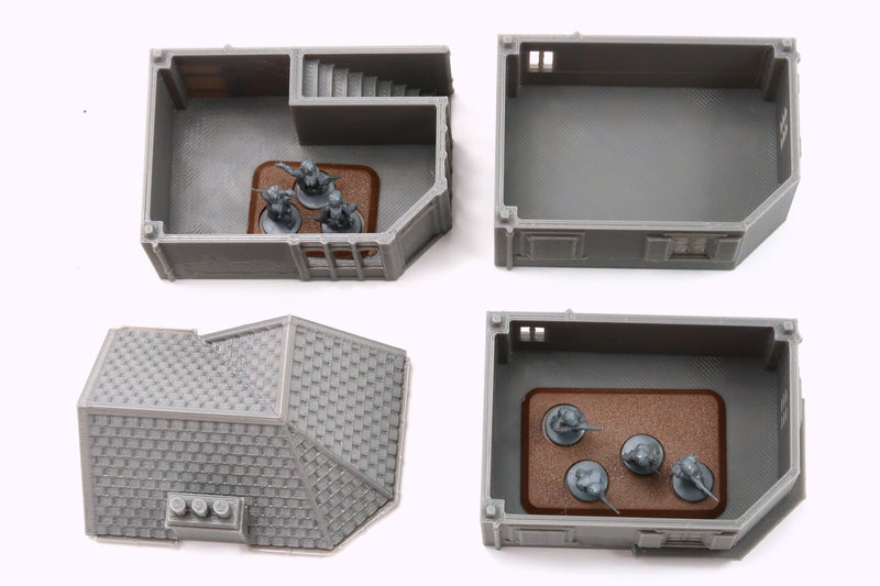 Normandy Corner Block - 3D Printed Tabletop Wargaming Terrain for Miniature Games