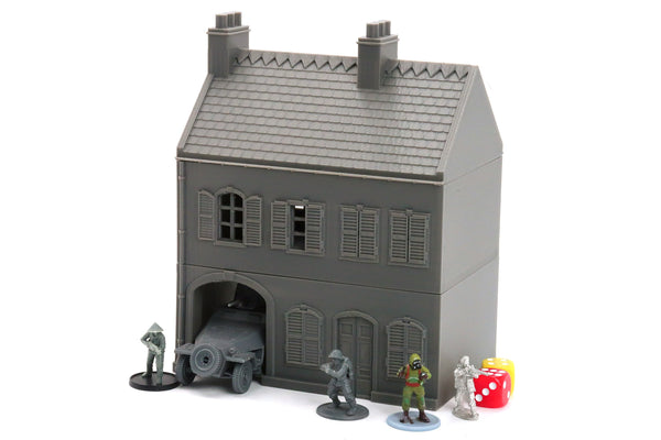 French Row House DS T1 - Tabletop Wargaming WW2 Terrain | Miniature 3D Printed Model | Flames of War & Bolt Action