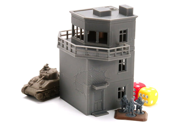 Airfield Control Tower - 3D Printed Miniature Wargaming Terrain - Awesome for Tabletop Games like Bolt Action or Flames or War