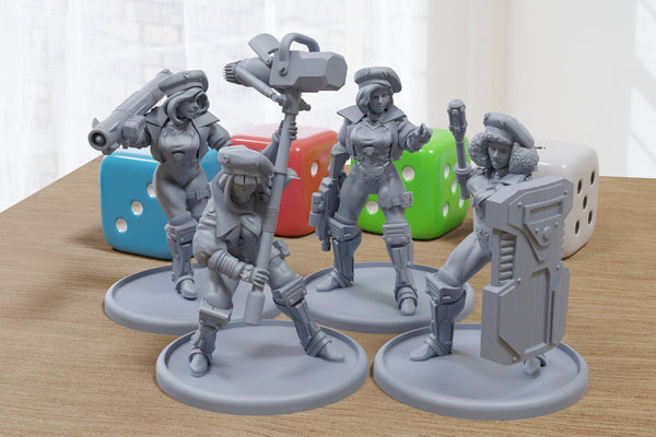 Beret Squad - 3D Printed Proxy Minifigures for Sci-fi Miniature Tabletop Games like Stargrave and Five Parsecs from Home