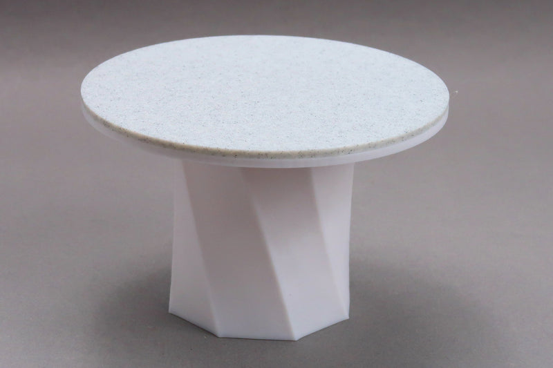 Round Modern Dining Table with Twisted Leg - Dollhouse Miniature 1/12 & 1/18 Miniature Dollhouse Furniture