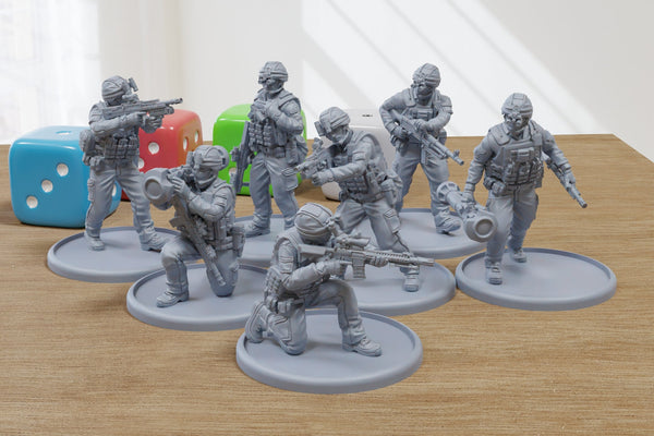 Modern British Army Spec - 3D Printed Miniature Wargames Minifigures - 28mm / 32mm Scale