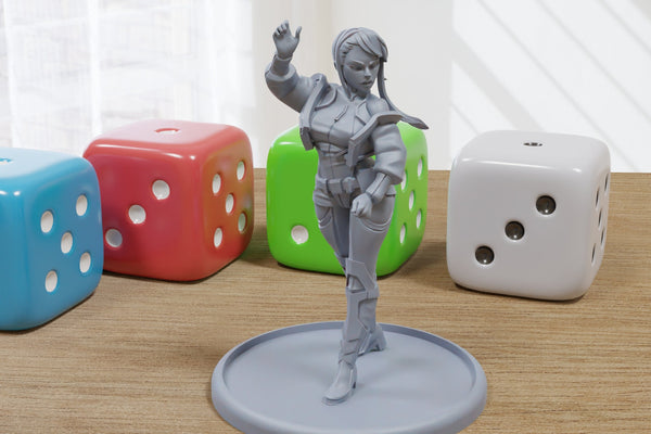 EdgeRunner Sexy Pin-Up - 3D Printed Minifigures for Cyberpunk Miniature Tabletop Games 28mm / 32mm / 75mm
